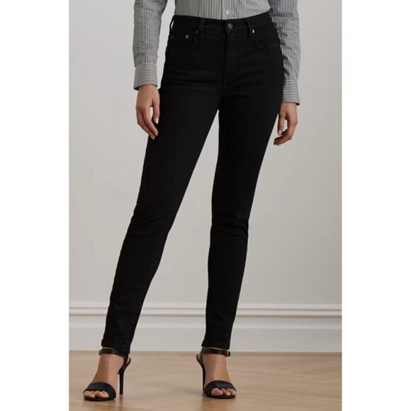 Lauren Ralph Lauren Green Label LRL Woman’s Black Modern Skinny Jean Size 8 Y2K - Picture 1 of 8